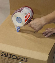 Gluefast's Glue Dots&reg; applied with the Dot Shot Pro applicator is another solution for sealing boxes. 